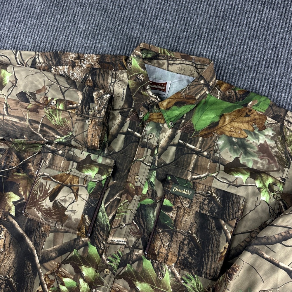 Gamehide Mens 2XL Realtree APG Camo Hunting Shirt Button Down Long Sleeve 2400